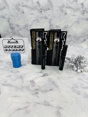 MAC Beauty Gift Set-Stack Mascara SuperStack Mega Brush Black,Travel-2pc-NEW